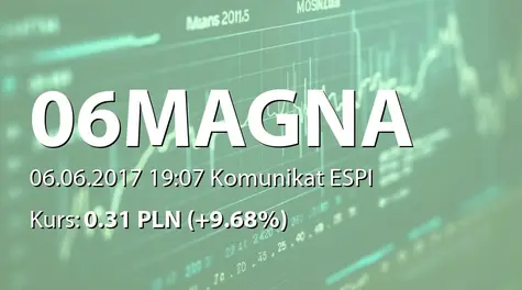 Magna Polonia S.A.: Utworzenie spółki zależnej i wniesienie aportu (2017-06-06)