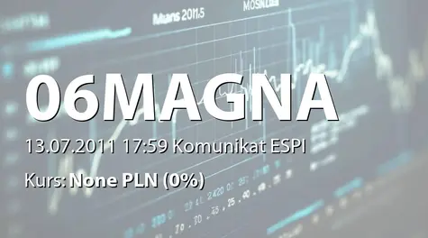 Magna Polonia S.A.: Zakup obligacji serii C zamiennych na akcje serii C - 7,56 mln zł (2011-07-13)