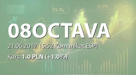 OCTAVA S.A.: Objęcie certyfikatów inwestycyjnych serii G Octava FIZN (2017-06-21)