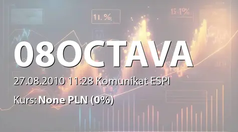 OCTAVA S.A.: Ustanowienie zastawów na akcjach Legnicka Development SA na rzecz BRE Bank SA, PKO BP SA, Investkredit Bank AG, Bank DnB Nord Polska SA oraz ING Bank Śląski SA (2010-08-27)