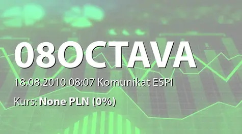 OCTAVA S.A.: WZA - podjęte uchwały: pokrycie straty (2010-08-18)