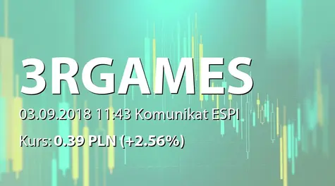 3R Games S.A.: Korekta raportu ESPi 30/2018 (2018-09-03)