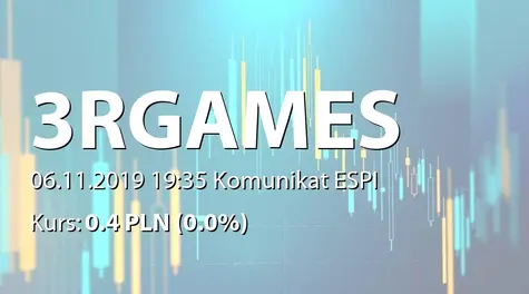 3R Games S.A.: Raport za wrzesień 2019 - korekta (2019-11-06)