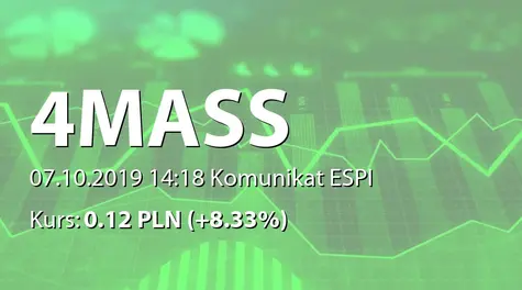 4MASS S.A.: Objęcie akcji przez osobę powiązaną (2019-10-07)