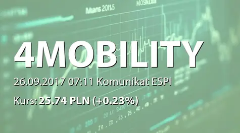4Mobility S.A.: List intencyjny z Volkswagen Group Polska (2017-09-26)