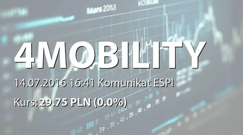 4Mobility S.A.: NWZ - projekty uchwał: zmiany w statucie, zmiany w RN (2016-07-14)