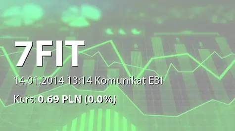 7FIT S.A.: Terminy przekazywania raportów okresowych w 2014 r. (2014-01-14)