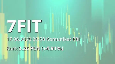 7FIT S.A.: ZWZ - ogłoszenie i projekty uchwał: 0,06 PLN dywidendy, zmiany w RN (2020-08-17)