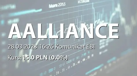 Arts Alliance S.A.: ZWZ (10:00) - projekty uchwał: pokrycie straty za rok 2022 (2023-03-28)