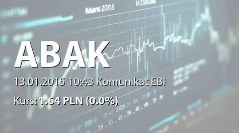 Abak S.A.: Terminy przekazywania raportów okresowych w 2015 roku (2015-01-13)