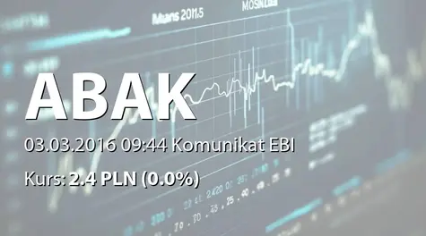 Abak S.A.: Umowa z BZ WBK SA - 0,5 mln PLN (2016-03-03)