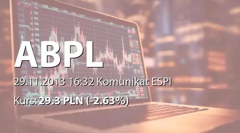 AB S.A.: Umowa kredytowa z ING Bank Śląski SA - 60 mln zł (2013-11-29)