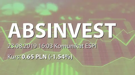 ABS INVESTMENT Alternatywna Spółka Inwestycyjna S.A.: Korekta raportu ESPI 13/2019 (2019-08-23)