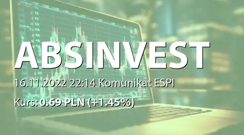 ABS INVESTMENT Alternatywna Spółka Inwestycyjna S.A.: Nabycie akcji przez Prezesa Zarządu (2022-11-16)