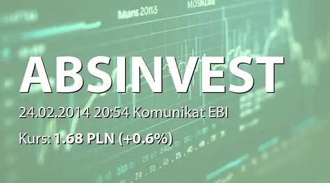 ABS INVESTMENT Alternatywna Spółka Inwestycyjna S.A.: Podsumowanie zakupu akcji własnych (2014-02-24)