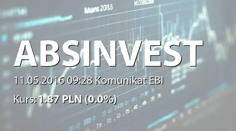 ABS INVESTMENT Alternatywna Spółka Inwestycyjna S.A.: Prognozy finansowe na rok 2016 (2016-05-11)