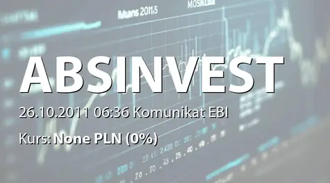 ABS INVESTMENT Alternatywna Spółka Inwestycyjna S.A.: SA-Q3 2011 (2011-10-26)