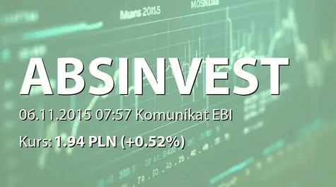 ABS INVESTMENT Alternatywna Spółka Inwestycyjna S.A.: SA-Q3 2015 (2015-11-06)