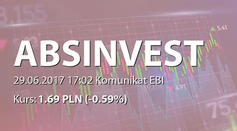 ABS INVESTMENT Alternatywna Spółka Inwestycyjna S.A.: Uzupełnienie raportu ESPI 19/2017 (2017-06-29)