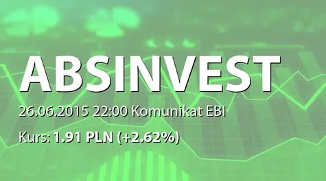 ABS INVESTMENT Alternatywna Spółka Inwestycyjna S.A.: Wypłata dywidendy (2015-06-26)