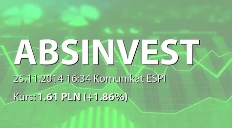 ABS INVESTMENT Alternatywna Spółka Inwestycyjna S.A.: Zakup akcji przez członka Zarządu (2014-11-25)