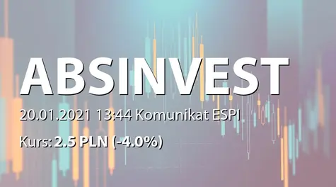 ABS INVESTMENT Alternatywna Spółka Inwestycyjna S.A.: Złożenie oferty nabycia portfela inwestycyjnego byłej spółki zależnej (2021-01-20)