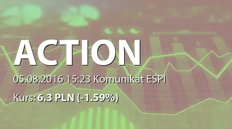 Action S.A.: Obniżenie kwoty przyznanego kredytu, odmowa dalszego udostępniania kredytu przez bank (2016-08-05)