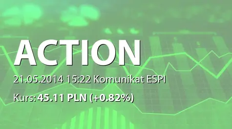 Action S.A.: Rekomendacja Zarządu w sprawie wypłaty dywidendy z zysku za rok 2013 (2014-05-21)