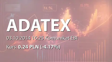 Adatex S.A.: Korekta prognozy finansowej (2014-10-03)