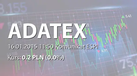 Adatex S.A.: Korekta raportu ESPI nr 1/2015 (2015-01-16)