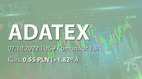 Adatex S.A.: NWZ (10:00) - projekty uchwał: zmiana §3 uchwały nr 3/8/2022 z 16.08.2022 (2022-10-07)