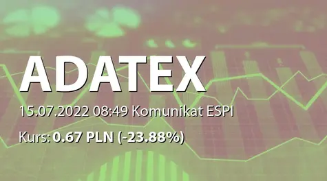 Adatex S.A.: NWZ - projekty uchwał: połączenie z Adatex sp. z o. o. (godz. zwołania 12:00) (2022-07-15)