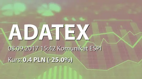 Adatex S.A.: Sprzedaż nieruchomości (2017-09-08)