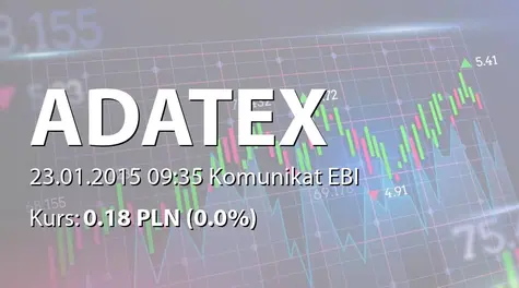 Adatex S.A.: Terminy przekazywania raportów okresowych w 2015 r. (2015-01-23)