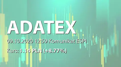 Adatex S.A.: Zbycie akcji przez Adatex sp. z o.o. (2020-10-09)