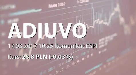 Adiuvo Investments S.A.: Informacja nt. depeszy w sprawie skupu akcji własnych (2017-03-17)