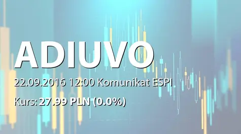 Adiuvo Investments S.A.: NWZ - podjęte uchwały: emisja akcji serii M (2016-09-22)