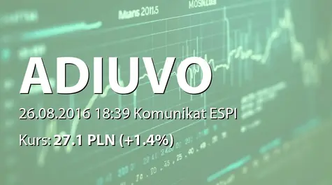 Adiuvo Investments S.A.: NWZ - projekty uchwał: emisja akcji serii M (2016-08-26)