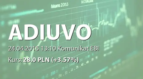 Adiuvo Investments S.A.: Zmiana terminu przekazania SA-R 2014 (2015-04-24)