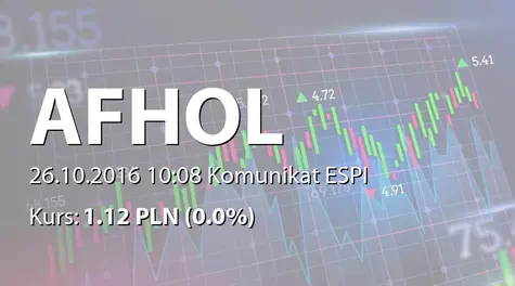 Aforti Holding S.A.: Korekta raportu ESPI 23/2016 (2016-10-26)