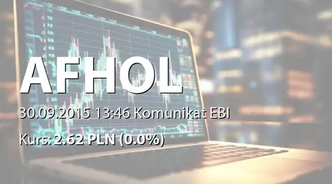 Aforti Holding S.A.: Zmiana terminu publikacji SA-Q3 2015 i SA-QS3 2015 (2015-09-30)