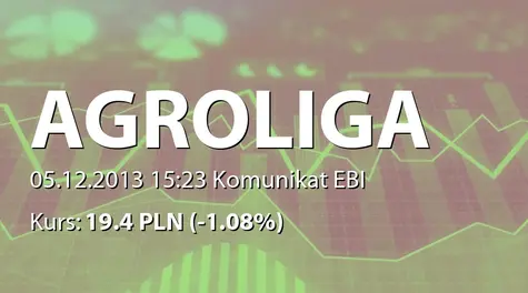 Agroliga Group PLC: Results of the agricultural year (2013-12-05)