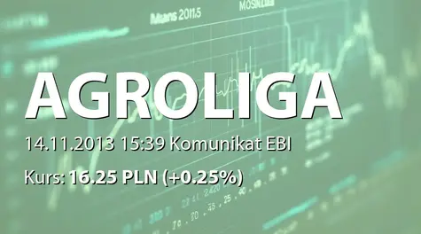 Agroliga Group PLC: SA-QS3 2013 - wersja angielska (2013-11-14)