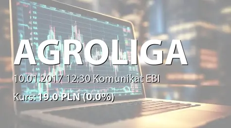 Agroliga Group PLC: Terminy przekazywania raportĂłw w 2017 roku (2017-01-10)