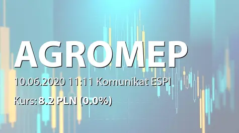 Agromep S.A.: ZWZ - ogłoszenie i projekty uchwał: zysk na kapitał zapasowy, zmiany w RN  (2020-06-10)