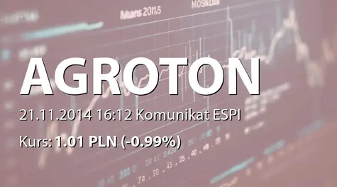 Agroton Public Limited: Agroton Public Limited: Announcement of consent solicitation in respect of its U.S.$50,000,000 12.50 per cent. notes due 2019 with interest rate step down to 6.00 per cent. in 2013 (the "Notes") (2014-11-21)