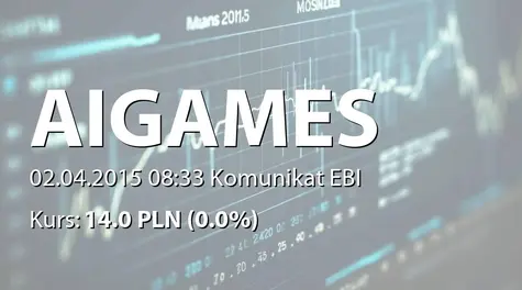 ALL IN! GAMES S.A.: Korekta raportu EBI nr 19/2013 (2015-04-02)
