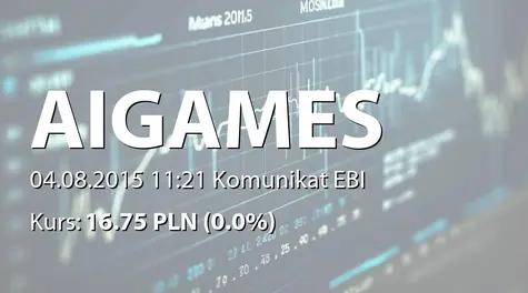 ALL IN! GAMES S.A.: Zmiana terminu przekazania SA-Q2 2015 (2015-08-04)