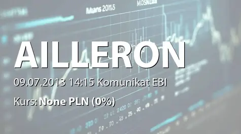 Ailleron S.A.: Rezygnacja przewodniczącego RN (2013-07-09)