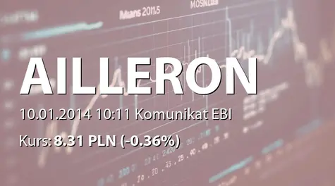 Ailleron S.A.: Terminy przekazania raportów okresowych w 2014 r. (2014-01-10)